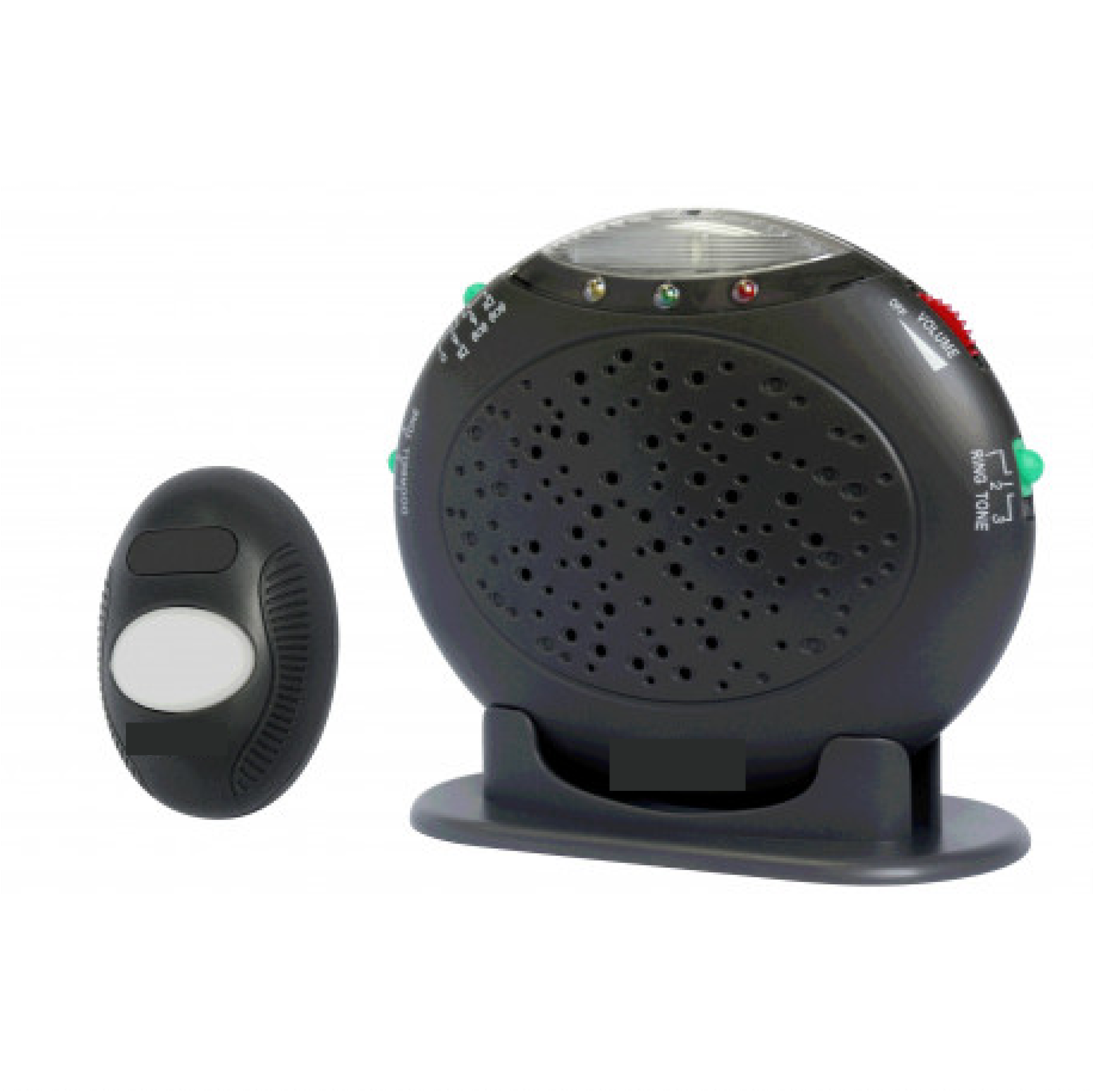 Petit recepteur sonore et amplificateur de son et flash lumineux pour sonnette